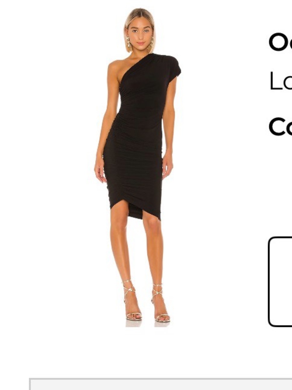 Lovers + Friends Black One-Shoulder Ruched Evening Dress